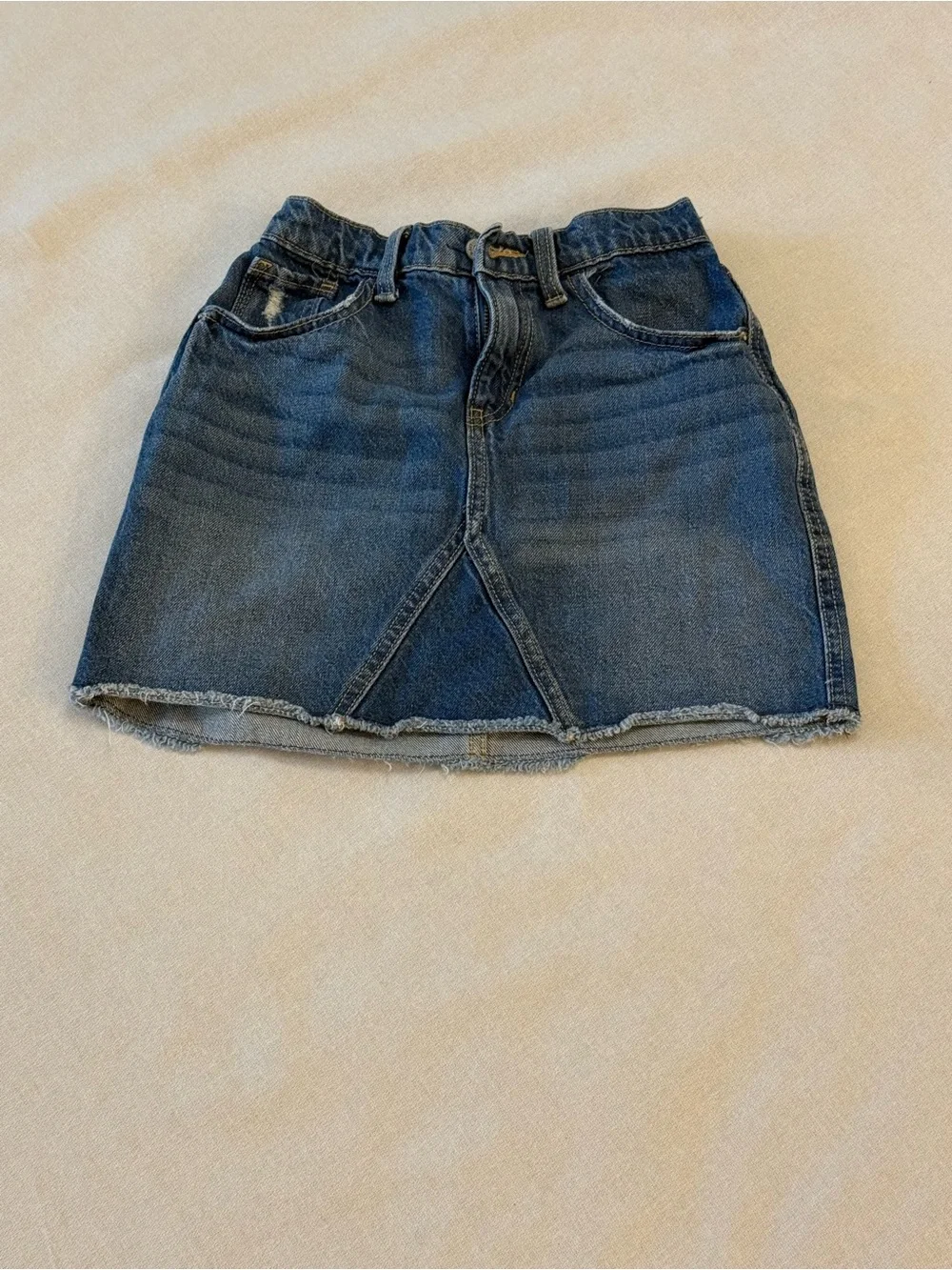 Old Navy Blue Denim Girls' Skirt with Frayed Hem